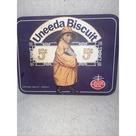 Bristolware Uneeda Biscuit National Biscuit Co. Sign, 8 3/8" x 6 1/2", EUC - Picture 2 of 3